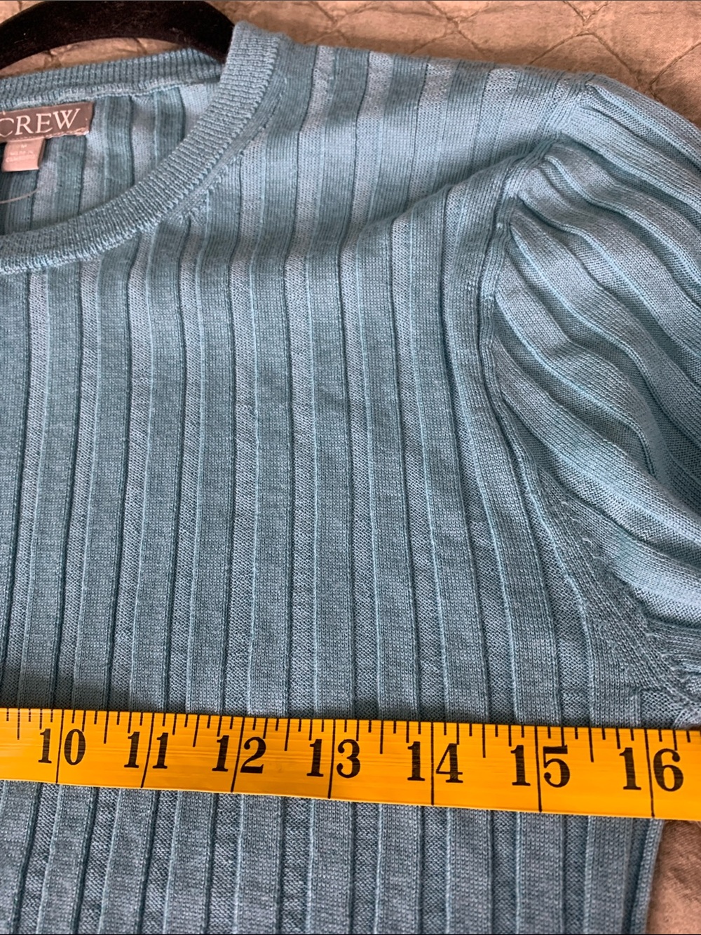 J. Crew Merino Wool Wide-Ribbed Aegean Teal Crewneck longsleeve Top 2026 New M - Picture 10 of 12